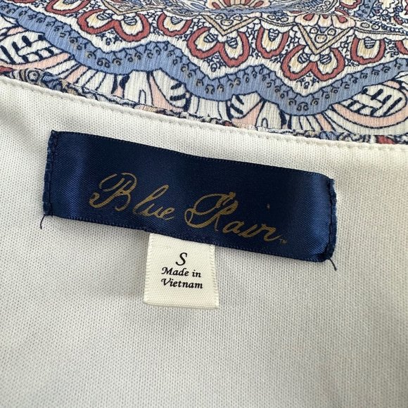 Blue Rain Romper Shorts Small‎ Ruffled V-Neckline Elastic Waist Lined Polyester - Picture 4 of 16